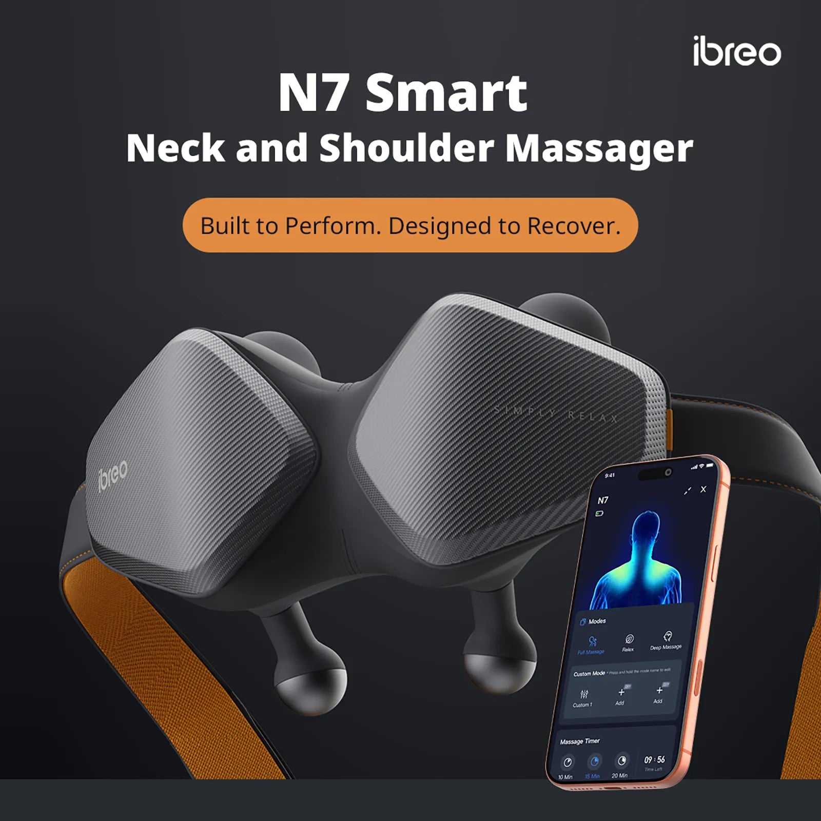 ibreo N7 Smart Heated Shiatsu Shoulder, Neck, & Back Massager