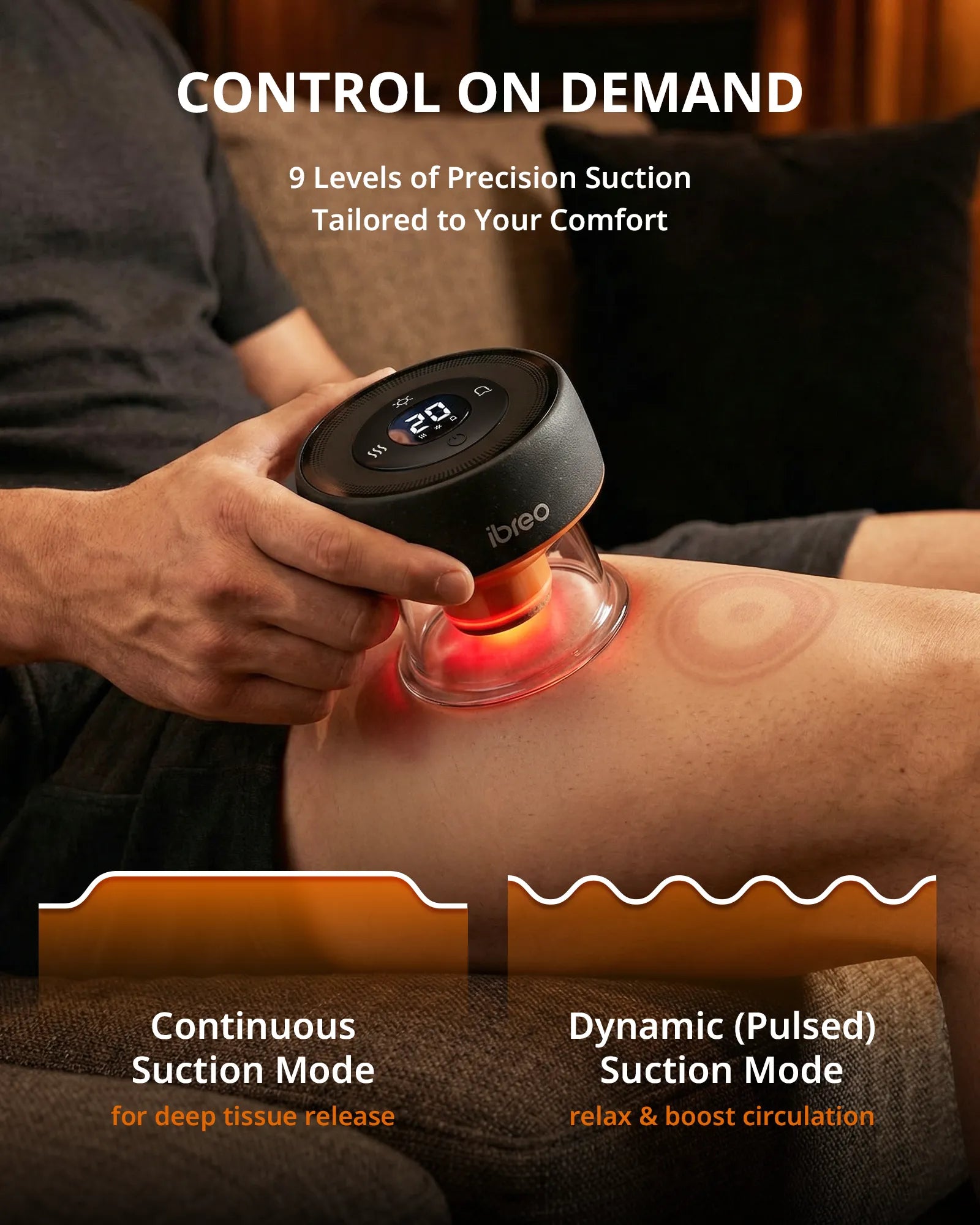 ibreo Pulse Pro Cupping Therapy Massager with Heat