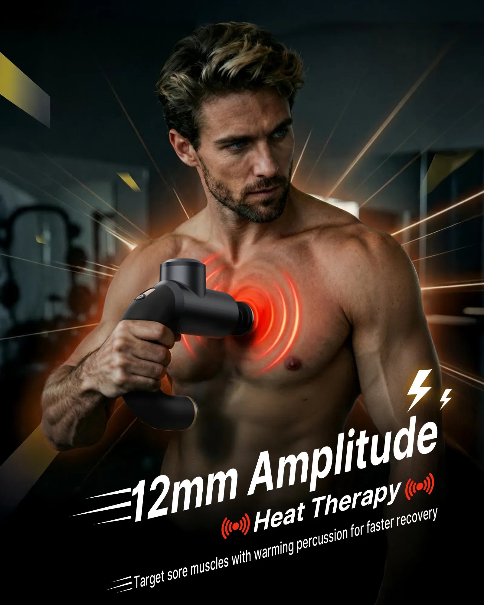 ibreo Surge Pro Deep Tissue Percussion Massage Gun with Heat