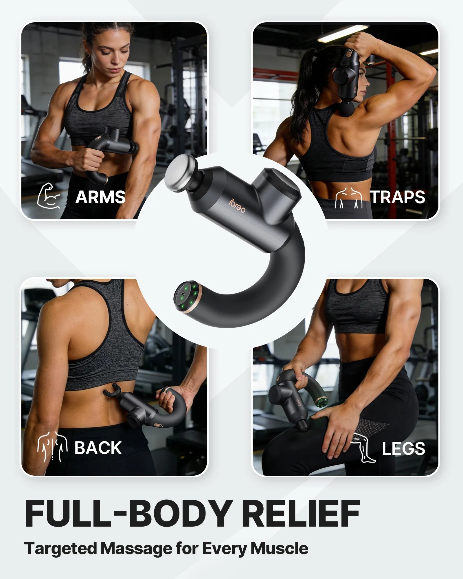 ibreo Surge Pro Deep Tissue Percussion Massage Gun with Heat