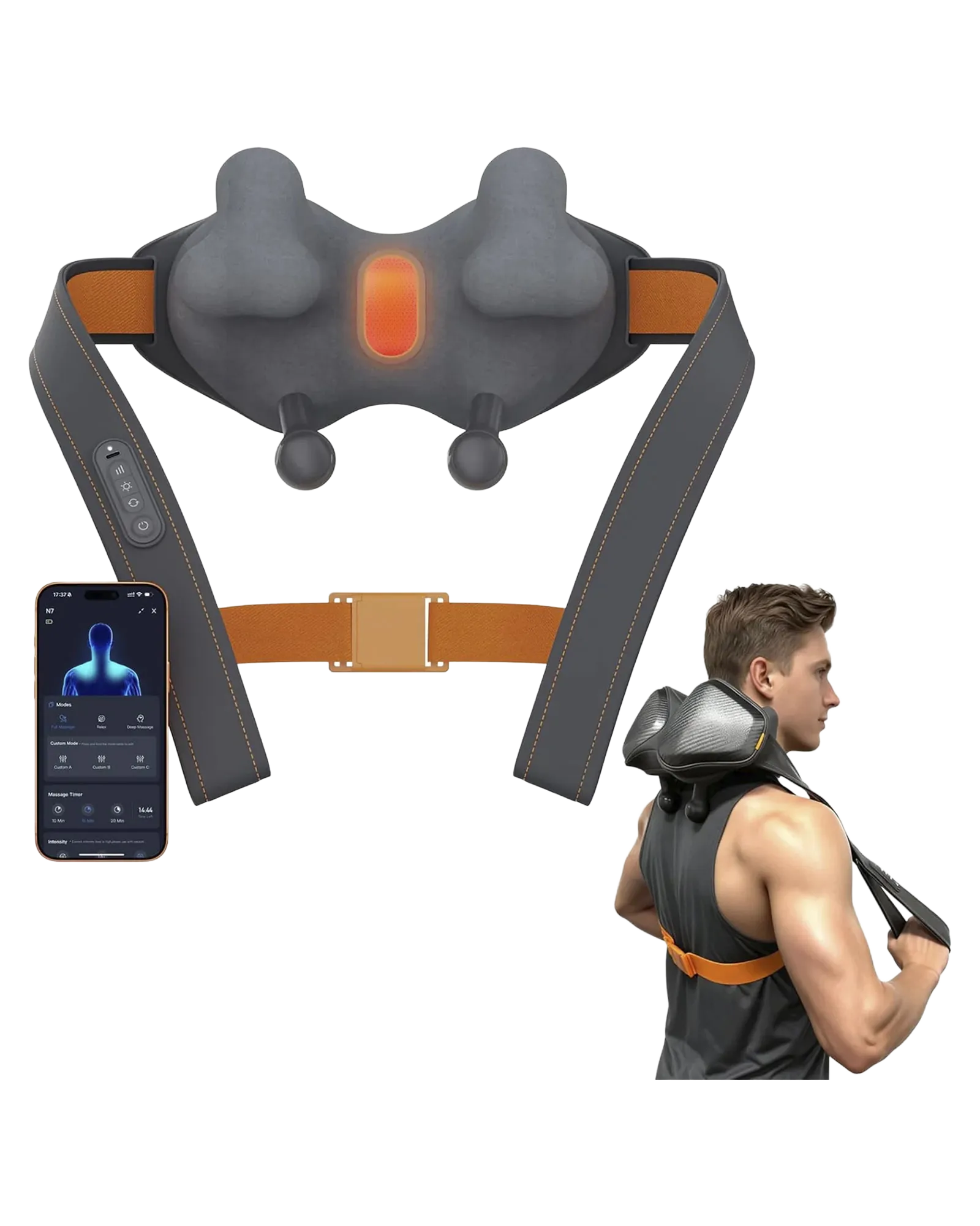 ibreo N7 Smart Heated Shiatsu Shoulder, Neck, & Back Massager