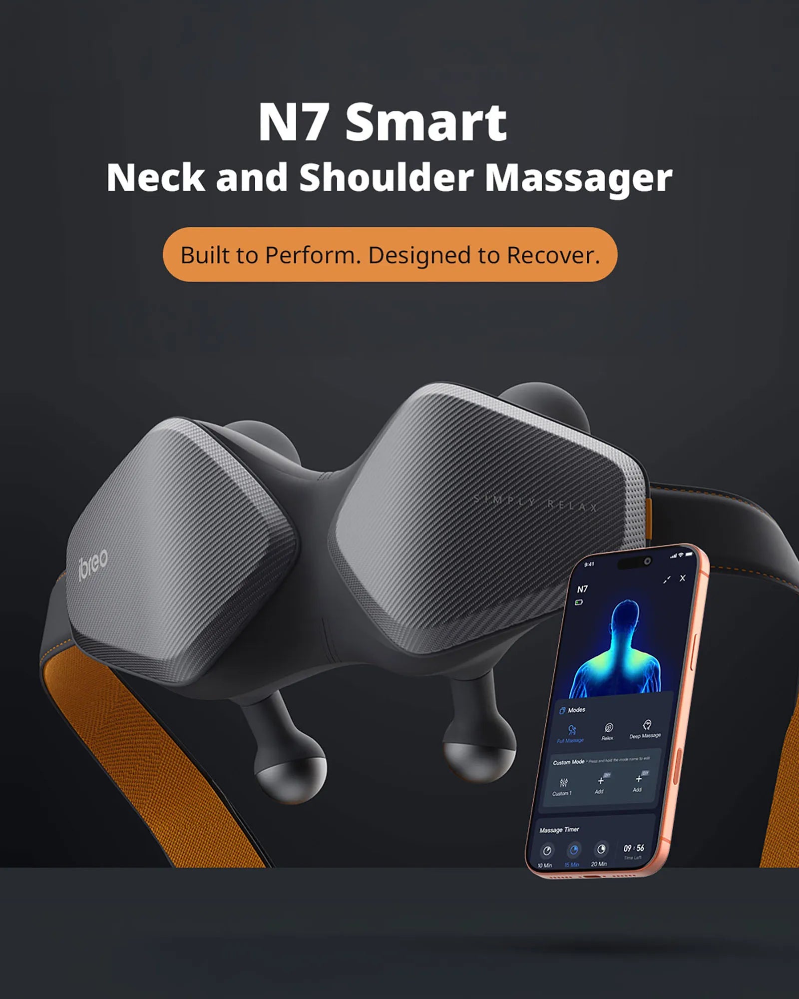 ibreo N7 Smart Heated Shiatsu Shoulder, Neck, & Back Massager