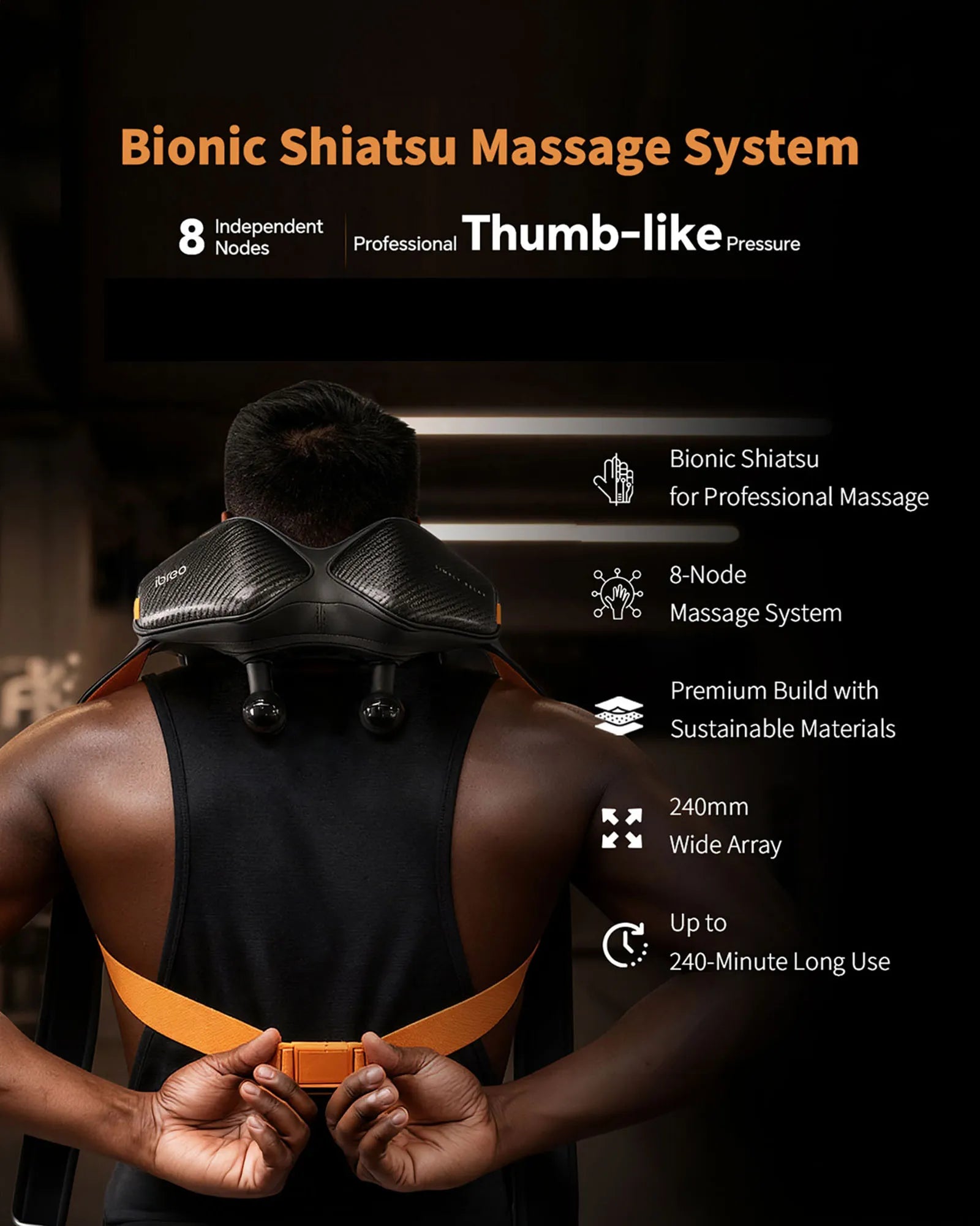 ibreo N7 Smart Heated Shiatsu Shoulder, Neck, & Back Massager